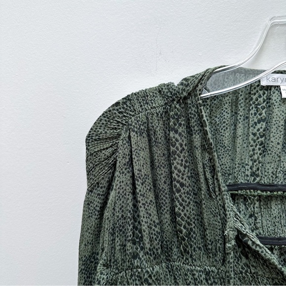 Anthropologie Snake Print Peasant Blouse - Picture 3 of 8